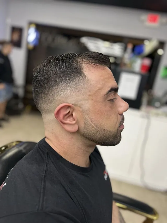 Precision skin fade and beard line up at Who's Next